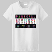 Acid Rainbow Parental Advisory Explicit Content Label T-Shirt